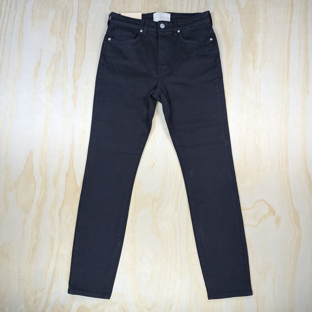 CQY Women's 28 Palme High-Rise Skinny Jeans Black Denim Made in USA Stretch NWT
